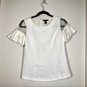 Mesh and Pleated Sleeve Top